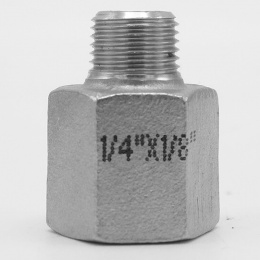 Réduction de filetage de l'interieurde/ l'extérieur type 324, 1/4"x1/8" acier inoxydable