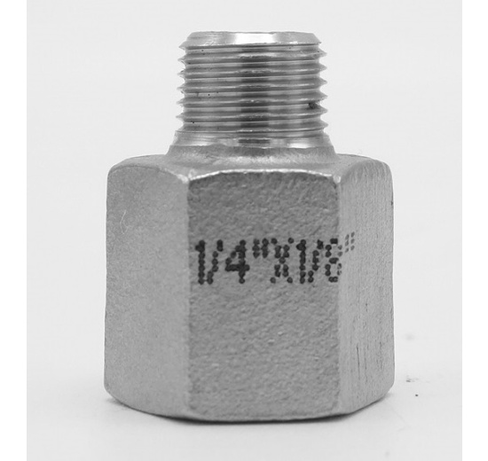 Réduction de filetage de l'interieurde/ l'extérieur type 324, 1/4"x1/8" acier inoxydable