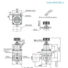 Redukční ventil s jemnou regulací G 1/4"   rozsah 0.1-10 bar