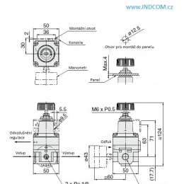 Redukční ventil s jemnou regulací G 1/4"   rozsah 0.1-4 bar
