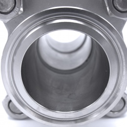 Robinet à boisseau sphérique en acier inoxydable à plein débit, en trois parties, CLAMP