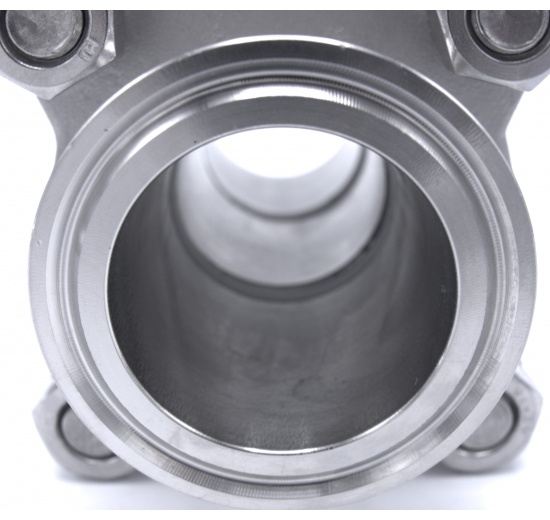 Robinet à boisseau sphérique en acier inoxydable à plein débit, en trois parties, CLAMP