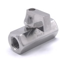 Robinet à boisseau sphérique MINI en acier inoxydable à débit réduit, monobloc, fileté| 1/4” levier en acier inoxydable