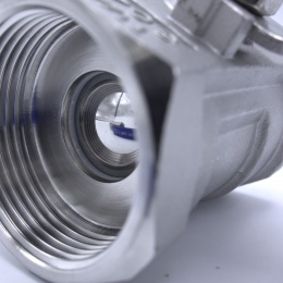 Robinet à tournant sphérique, acier inox avec débit réduit, monobloc, fileté