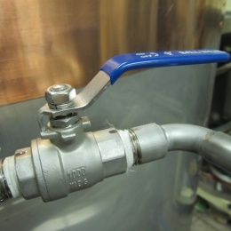 Robinet à tournant sphérique, acier inox avec plein débit, en deux parties, fileté