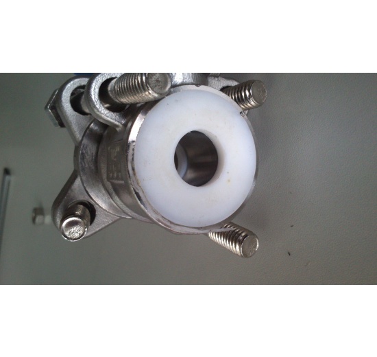 Robinet à tournant sphérique, acier inox avec plein débit, en trois parties, soudé