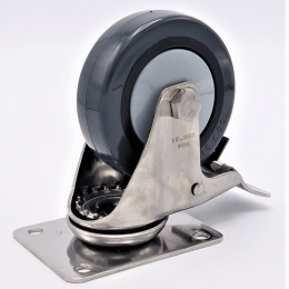 Roulettes de transport, acier inoxydable, diamètre 100 mm