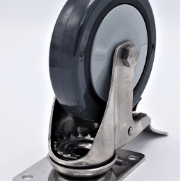 Roulettes de transport, acier inoxydable, diamètre 125 mm