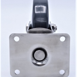 Roulettes de transport, acier inoxydable, diamètre 125 mm