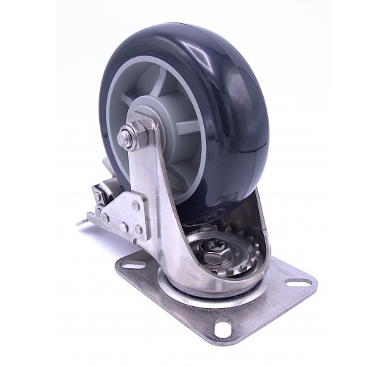 Roulettes de transport, acier inoxydable, diamètre 150 mm