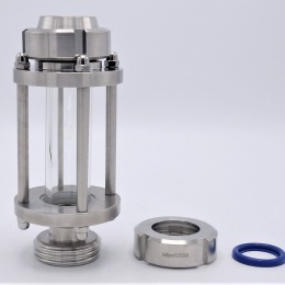 Sanitaire verre de viséur droit, écrou rond - col fileté K/M-G