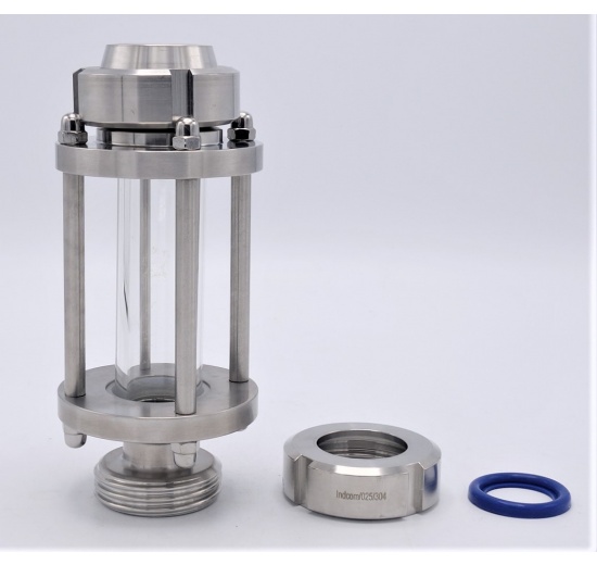 Sanitaire verre de viséur droit, écrou rond - col fileté K/M-G