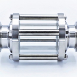 Sanitaire verre de viséur droit, inox, Clamp C-C Connexion CLAMP DIN 32676