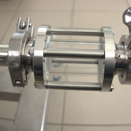 Sanitaire verre de viséur droit, inox, Clamp C-C Connexion CLAMP DIN 32676