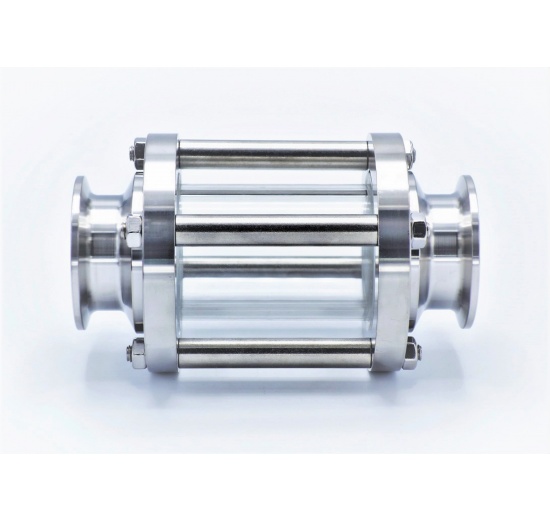 Sanitaire verre de viséur droit, inox, Clamp C-C Connexion CLAMP DIN 32676