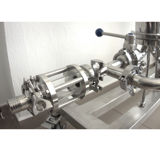 Sanitaire verre de viséur droit, inox, Clamp C-C Connexion CLAMP DIN 32676