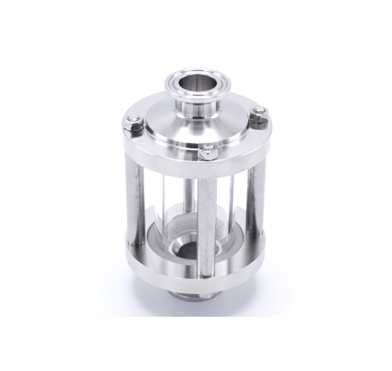 Sanitaire verre de viséur droit, inox, Clamp C-C, court | DN20 (collier 34mm)