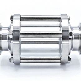 Sanitaire verre de viséur droit, inox, Clamp C-C, court | DN25 (K50.5)