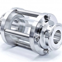 Sanitaire verre de viséur droit, inox, Clamp C-C, court | DN25 (K50.5)