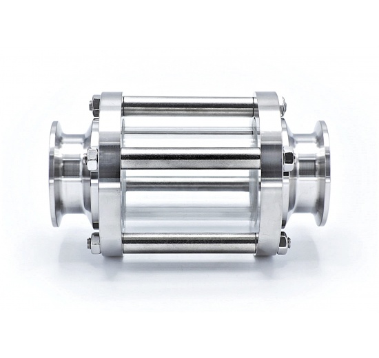 Sanitaire verre de viséur droit, inox, Clamp C-C, court | DN25 (K50.5)