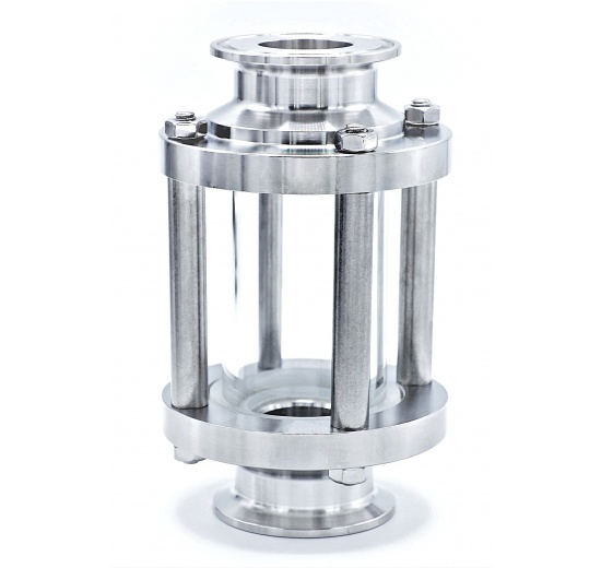 Sanitaire verre de viséur droit, inox, Clamp C-C, court | DN25 (K50.5)