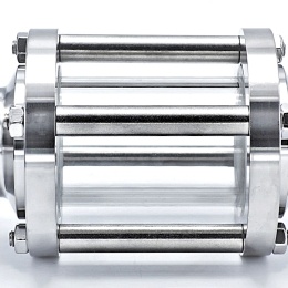 Sanitaire verre de viséur droit, inox, Clamp C-C, court | DN32 (collier 50.5mm)