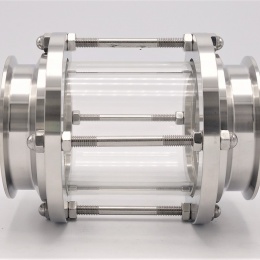 Sanitaire verre de viséur droit, inox, Clamp C-C, longue DN80