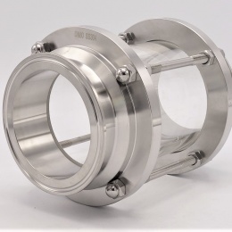 Sanitaire verre de viséur droit, inox, Clamp C-C, longue DN80