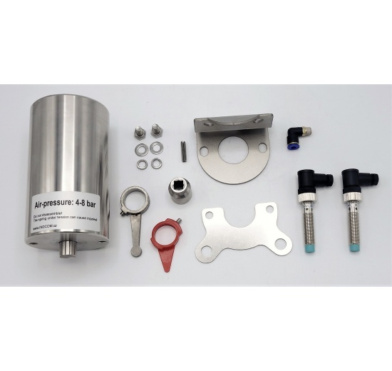 Servomoteur pneumatique, simple effet et autres éléments de montage pour vanne papillon DN50