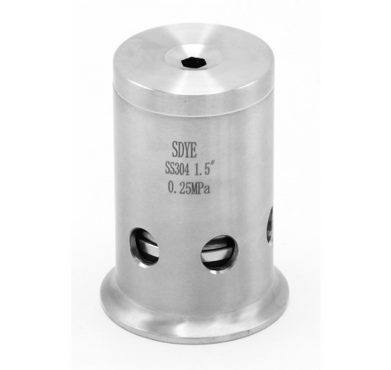 Soupape de sécurité 0-2,5 bar Connexion CLAMP 50,5 mm, acier inoxydable