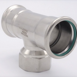 T-kus, lisovací F/F(závit vnitřní)/F 42_1 1/4"_42, nerez