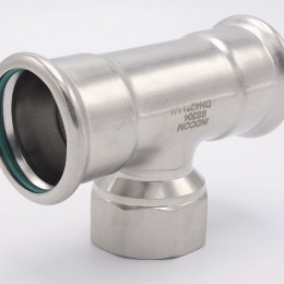 T-kus, lisovací F/F(závit vnitřní)/F 42_1 1/4"_42, nerezová ocel