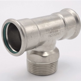 T-kus, lisovací F/M(závit vnější)/F 35_1 1/4"_35, nerezová ocel