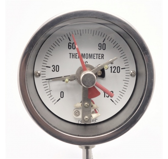 Thermomètre bimétallique en acier inoxydable avec contacts électriques