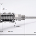 Thermomètres bimétalliques en acier inoxydable, tige d'immersion de réservoir, connexion angulaire