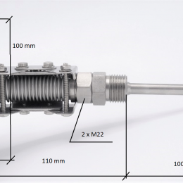 Thermomètres bimétalliques en acier inoxydable, tige d'immersion de réservoir, connexion angulaire