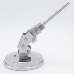 Thermomètres bimétalliques en acier inoxydable, tige d'immersion de réservoir, connexion angulaire