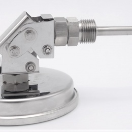 Thermomètres bimétalliques en acier inoxydable, tige d'immersion de réservoir, connexion angulaire