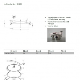 Trou d'homme sans pression, à souder  | DN200