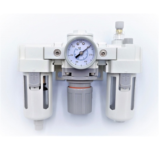 Unité combinée pour le réglage de l'air comprimé (régulateur + filtre + lubricateur) G 3/8"