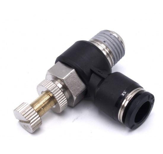 Valve d'étranglement anti-retour - Forme en L | DN 6mm x 1/8