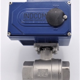 Vanne à bille inox en deux pièces avec dispositif d'asservissement