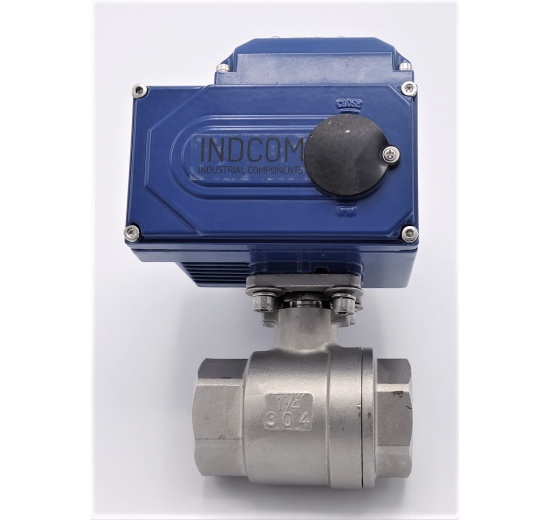 Vanne à bille inox en deux pièces avec dispositif d'asservissement