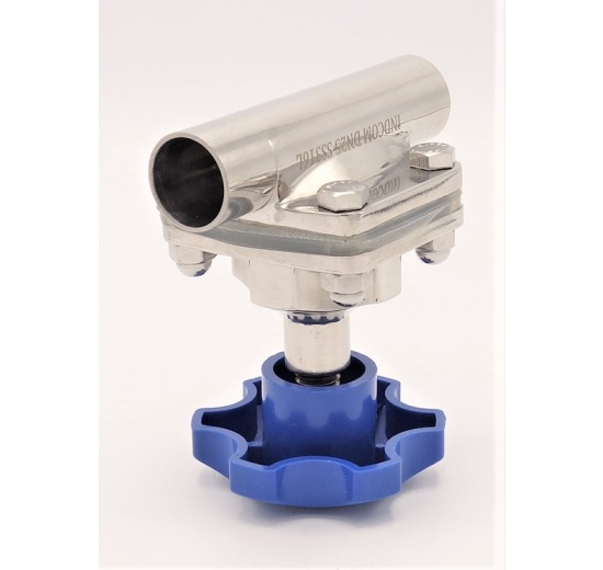 Vanne à membrane, type de soudage S-S, Silicone | DN25