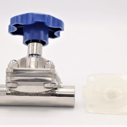 Vanne à membrane, type de soudage S-S, Silicone