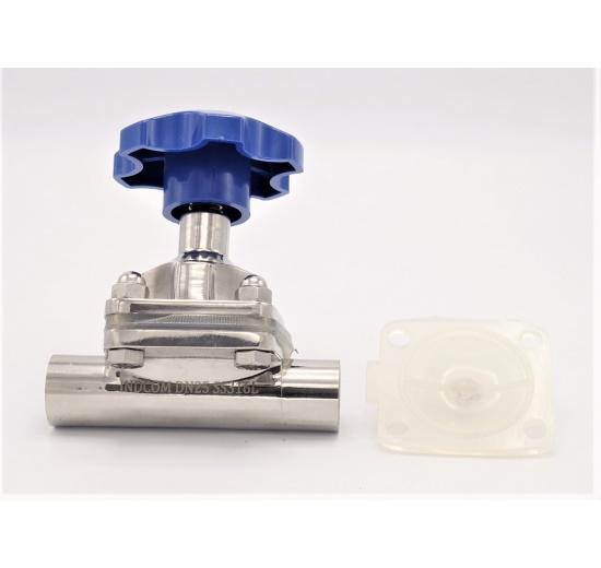 Vanne à membrane, type de soudage S-S, Silicone