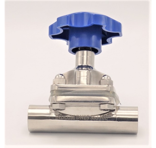 Vanne à membrane, type de soudage S-S, Silicone