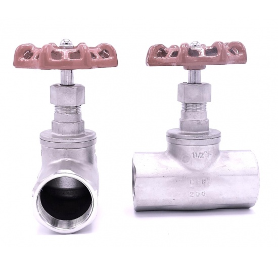 Vanne à soupape, d'arrêt, en acier inoxydable | 1 1/2”