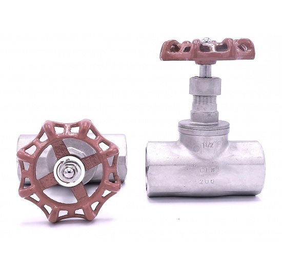 Vanne à soupape, d'arrêt, en acier inoxydable | 1 1/2”