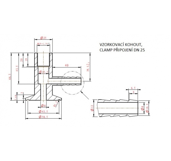 Vanne d'échantillonnage en acier inoxydable, connexion CLAMP
